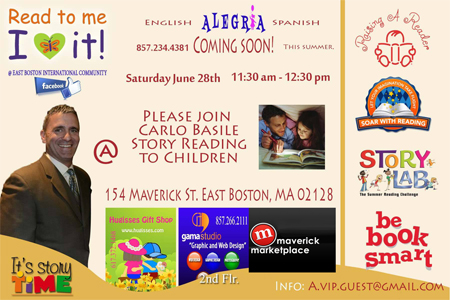 Carlo Reads to Children June 28